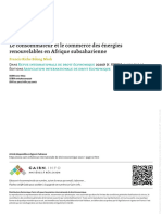 Le Consomateur Et Le Commerce Des Energies Renouvelable en Afrique Subsaharienne