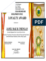 Loyalty Award