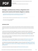 Etiologies, Clinical Manifestations, and Diagnosis of Mechanical Small Bowel Obstruction in Adults - UpToDate - En.es