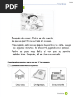 Prueba Diagnóstica Lectura, Comprensión de Textos Oralizados. 1er. Grado de Primaria