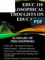 Educ-110 - PHILOSOPHICAL THOUGHTS ON EDUCATION