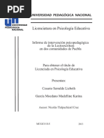 Licenciatura en Psicología Educativa: Universidad Pedagógica Nacional