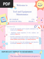 W3-Tool and Equipment Maintenance