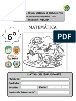 6to Grado Ecre Salida 2022 Matemática