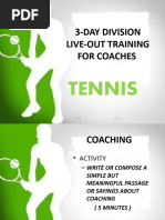 3-Day Division Live-Out Training For Coaches of Individual