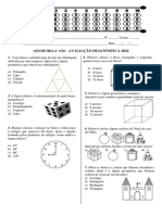 Avaliação Diagnóstica 2024 6º Ano GEOMETRIA