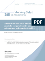 Diferencias de Mortalidad y Sus Causas Un Estudio Comparativo Entre Las Zonas Indígenas y No Indígenas de Costa Rica