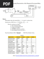 Numerical Overcurrent Relay and Relay Coordination