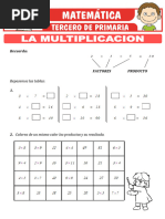 La Multiplicacion y Sus Propiedades para Tercero de Primaria