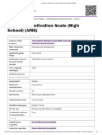 Academic Motivation Scale (High School) (AMS) - RAND