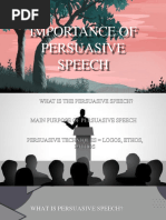 Lesson 7 IMPORTANCE OF PERSUASIVE SPEECH