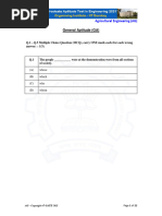 GATE Agricultural Engineering Paper 2021