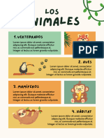 Poster Cartel Los Animales Doodle Informativo Infantil Ilustrado Colorido Naranja