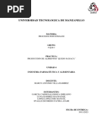 Reporte de Practica Producción de Alimentos Queso Oaxaca