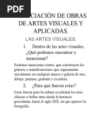 Apreciación de Obras de Artes Visuales y Aplicadas