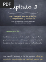 Capítulo 3: Tipo, Lengua, Norma y Habla. Competencia y Actuación