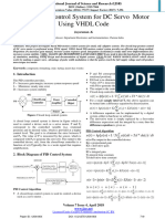 Digital PID Control System For DC Servo Motor Using VHDL Code