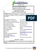 Edital de Licitação Pública: OBJETO: Registro de Preços para Futura e Eventual Aquisição de Equipamentos