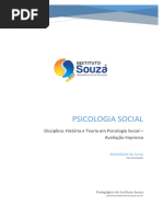 Psicologia Social: Disciplina: História e Teoria em Psicologia Social - Avaliação Impressa