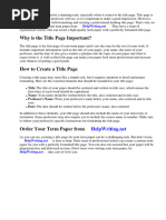 How To Write A Term Paper Title Page