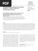 Destigmatizing Borderline Personality Disorder - A Call To Action For Psychological Science