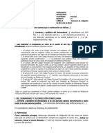 Modelo Demanda de Obligación de Dar Suma de Dinero