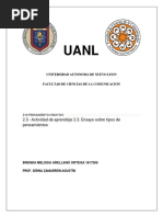 BRENDA - ARELLANO - 2.3 - Actividad de Aprendizje 2.3. Ensayo Sobre Tipos de Pensamientos