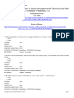 Test Bank For Fundamentals of Information Systems 8Th Edition by Stair Isbn 1305082168 9781305082168 Full Chapter PDF