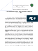 Promoción de La Lectura en Niños y Niñas A Través de Micros Radiales Con El Uso de Las TICS. - Alex Vasquez