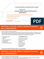 Verificación, Corrección, Afinado y Limpieza de Patrones Base e Industrialización. GA3-290601216-AA1-EV05