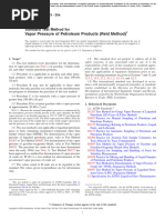 Vapor Pressure of Petroleum Products (Reid Method) : Standard Test Method For