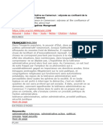 La Tolérance Administrative Au Cameroun