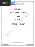 Ss 2 Data Processing First Term E-Note