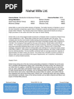 Nishat Mills LTD.: Course Name: Course Number: Group Members