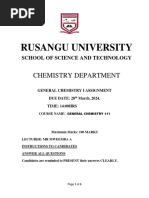 CHEM 111 Assignment 2024