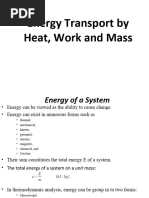 Energy Transport by Heat, Work and Mass