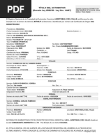 Título Del Automotor (Decreto Ley 6582/58 - Ley Nro. 14467) : Oblea M.E.y F.P.N°31/14 Nro.