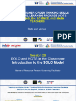 S2B - SD - SOLO and HOTS in The Classroom