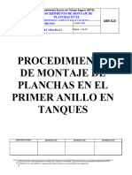 Procedimiento de Montaje de Planchas en El Primer Anillo en Tanques