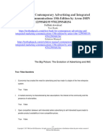 Test Bank For Contemporary Advertising and Integrated Marketing Communications 15Th Edition by Arens Isbn 1259548155 9781259548154 Full Chapter PDF