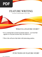 Feature Writing New