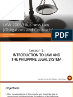 Lesson 1 Introduction To Law and The Philippine Legal System