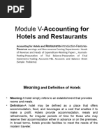 Module V-Accounting For Hotels and Restaurants