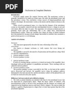 Occlusion in Complete Denture
