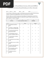 Cuestionario de Conducta Parental Percibida Por Los Niños