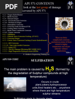 Now We Will Look at The of Damage Mechanisms Covered by API 571