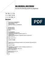 Gauss Seidel Method