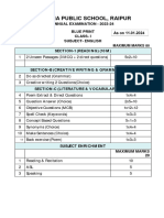 Class 1 Annual Exam Blueprint 2023-24