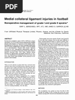 Medial Collateral Ligament Injuries in Football (1980)