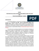 Bases Concurso Beca Especialidades Medicas para Titulados Uss 2024